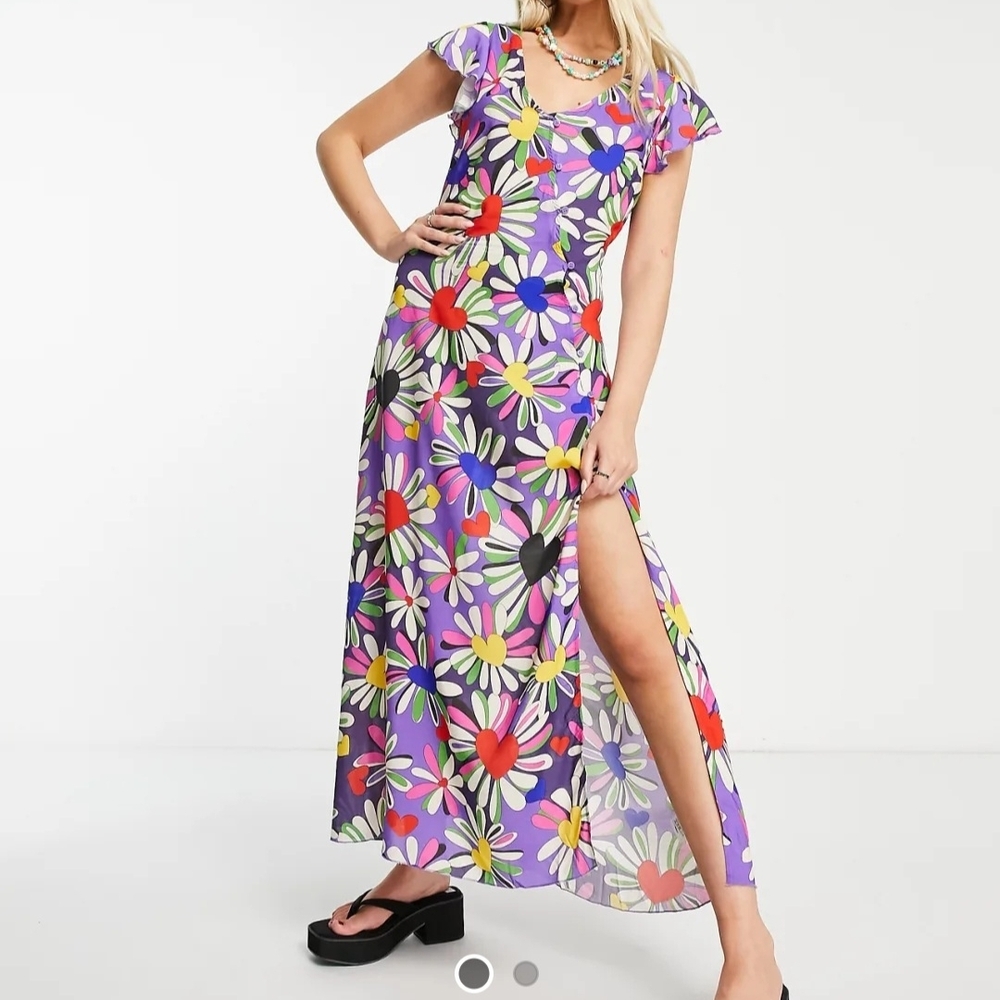 Weekend Wrap Button Floral Print Midi-Maxi Dress